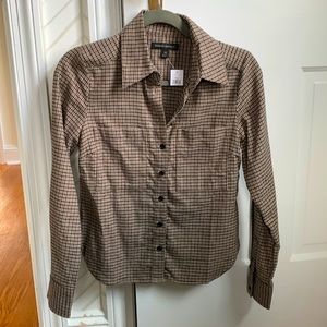 Banana Republic cropped flannel shirt NWT